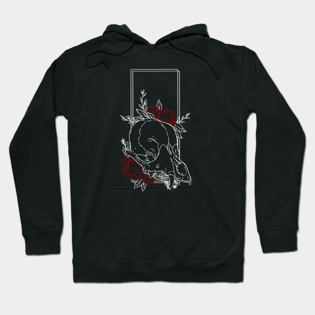 Chihuahua Skull and Peonies Hoodie by Cosmic Queers